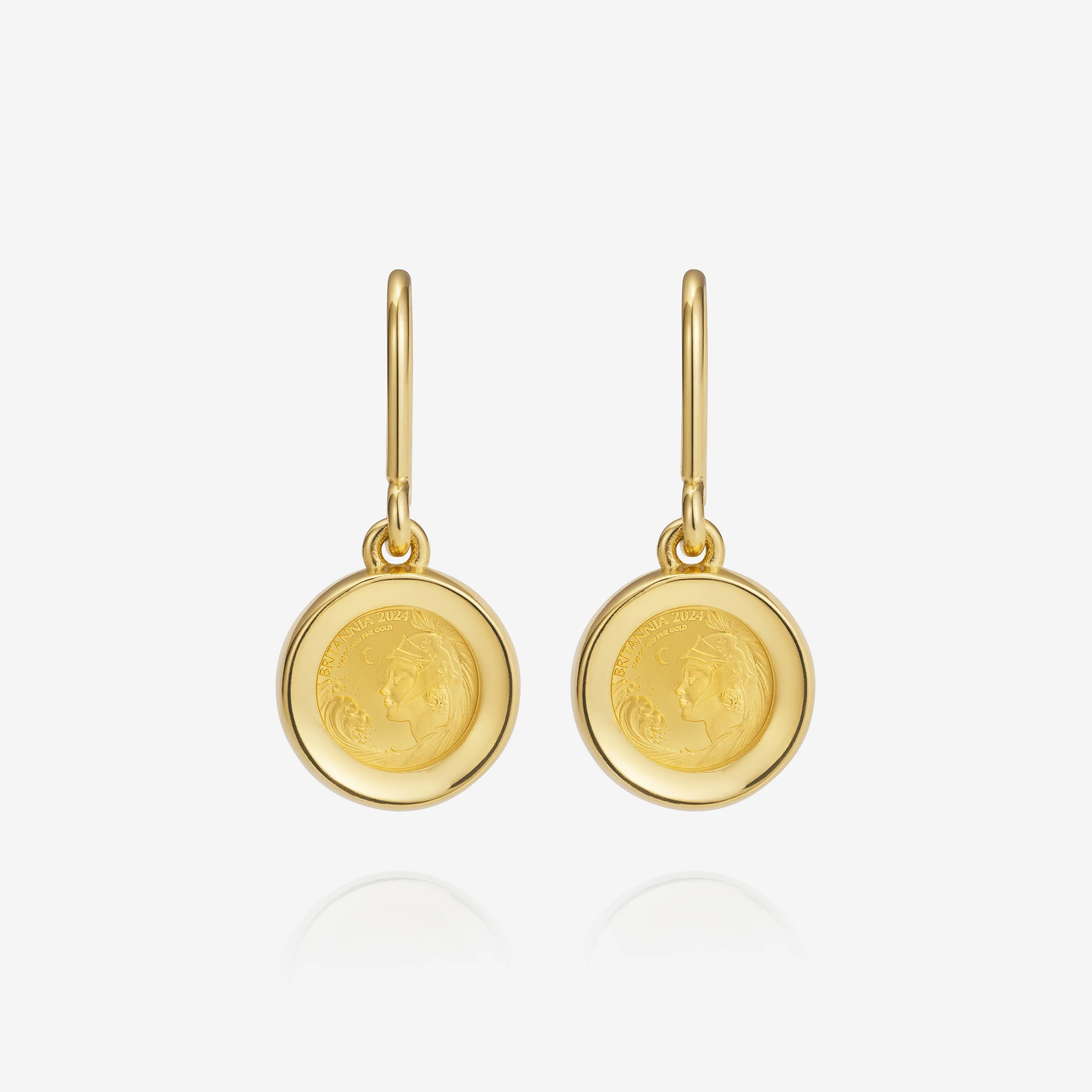 Britannia 1/40oz Drop Earring, 18ct Yellow Gold - Image 3
