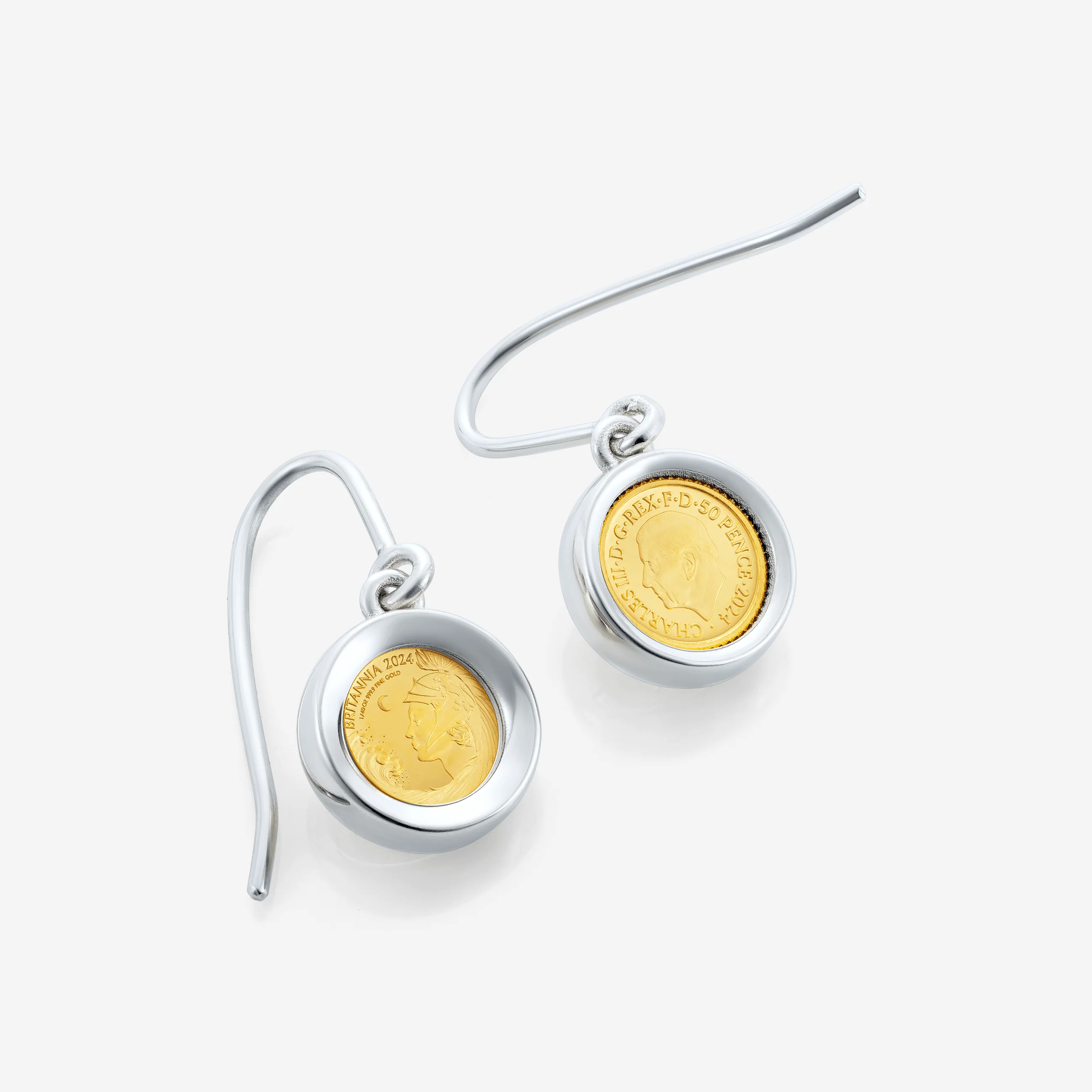 Britannia 1/40oz Drop Earring, Silver - Image 3