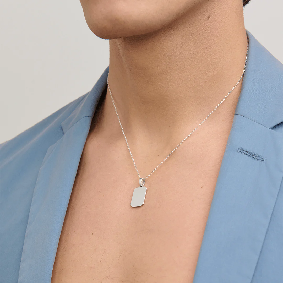 886 Rectangle Pendant With Chain Sterling Silver - Image 5