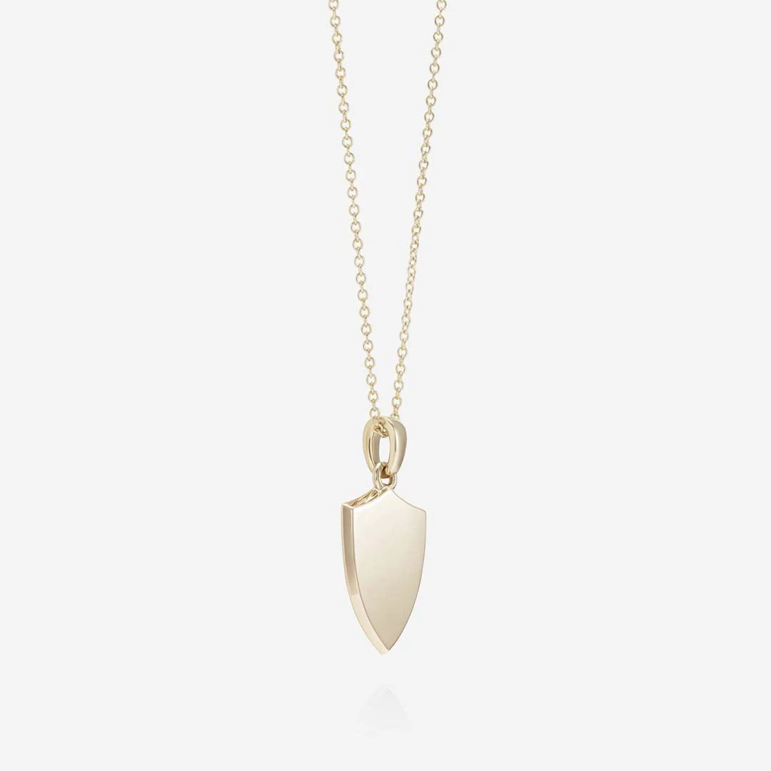 886 Shield Pendant With Chain 9ct Yellow Gold - Image 2
