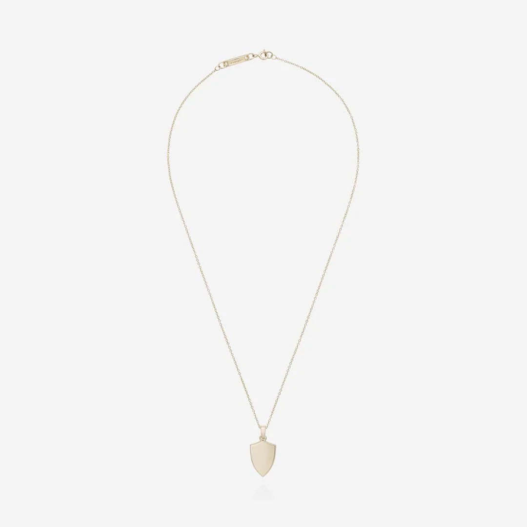 886 Shield Pendant With Chain 9ct Yellow Gold - Image 3