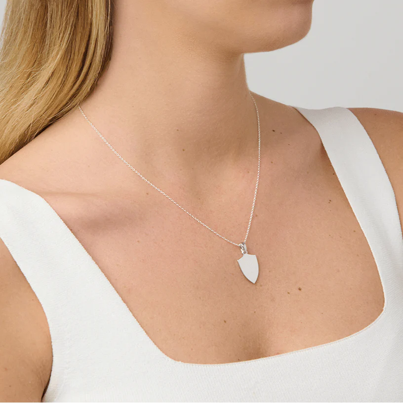 886 Shield Pendant With Chain Sterling Silver - Image 5