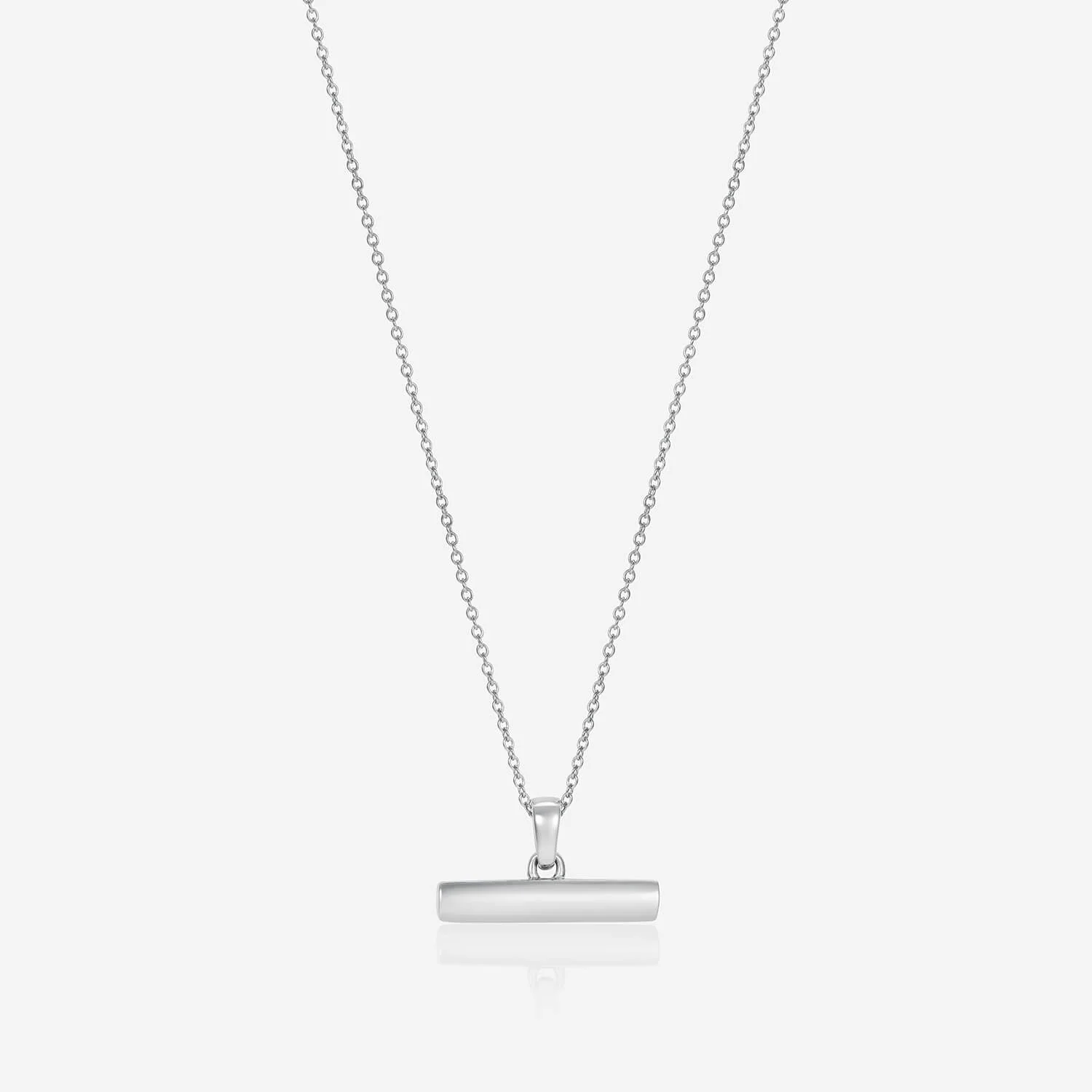 886 Small T-Bar Pendant with Chain in Sterling Silver