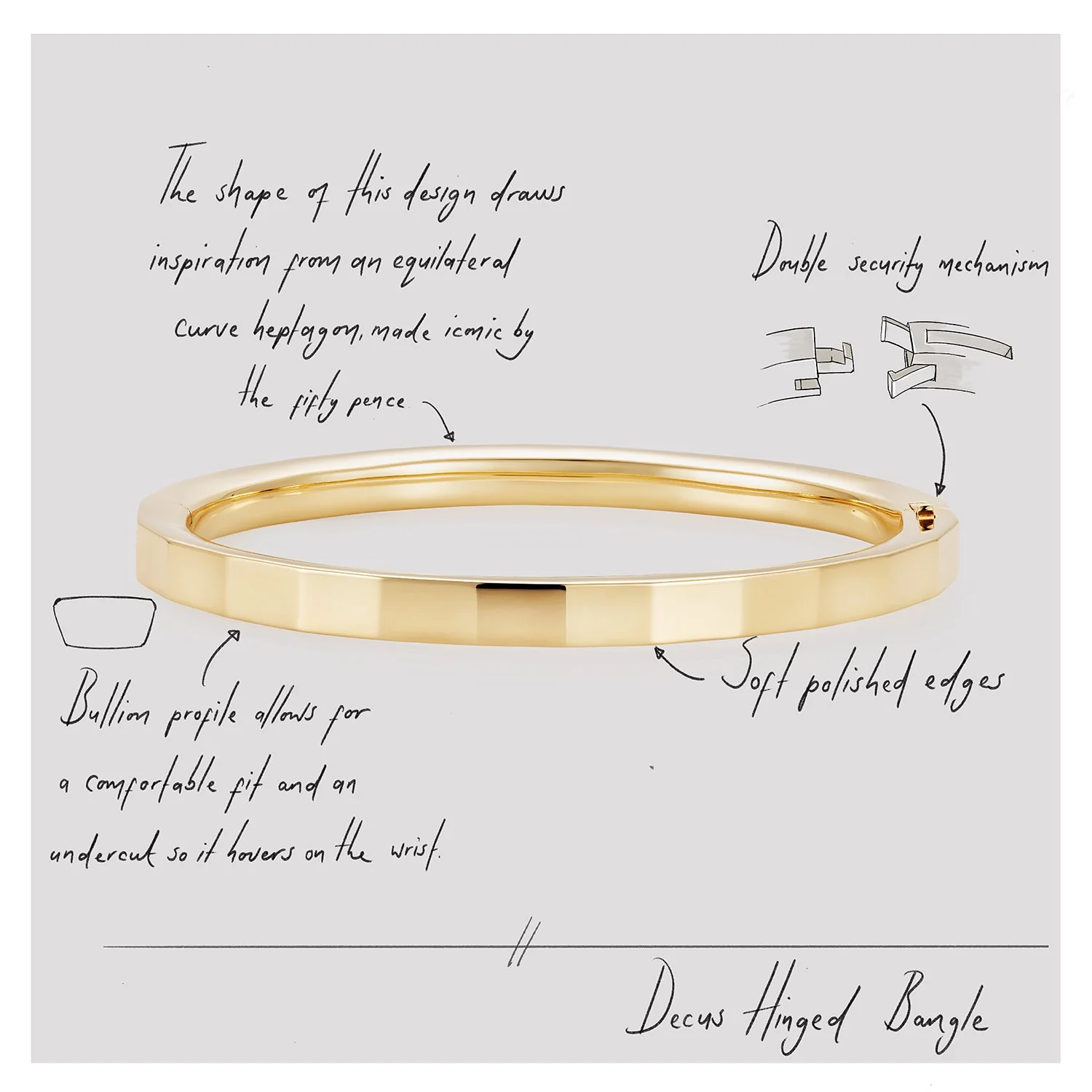 Decus Hinged Bangle 18ct Yellow Gold - Image 5