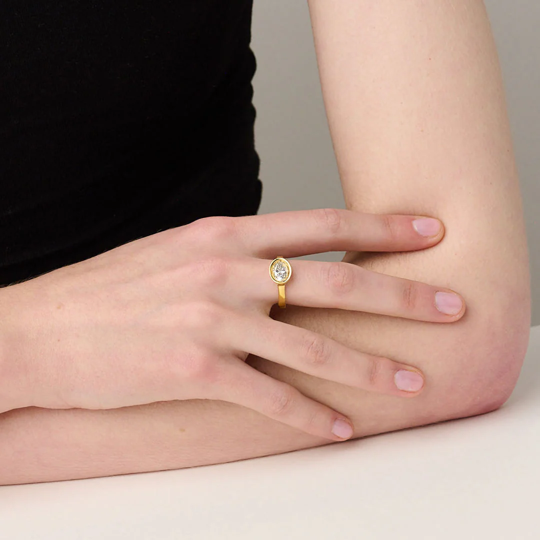 Frameset Oval Diamond Engagement Ring, 18ct Yellow Gold - Image 4