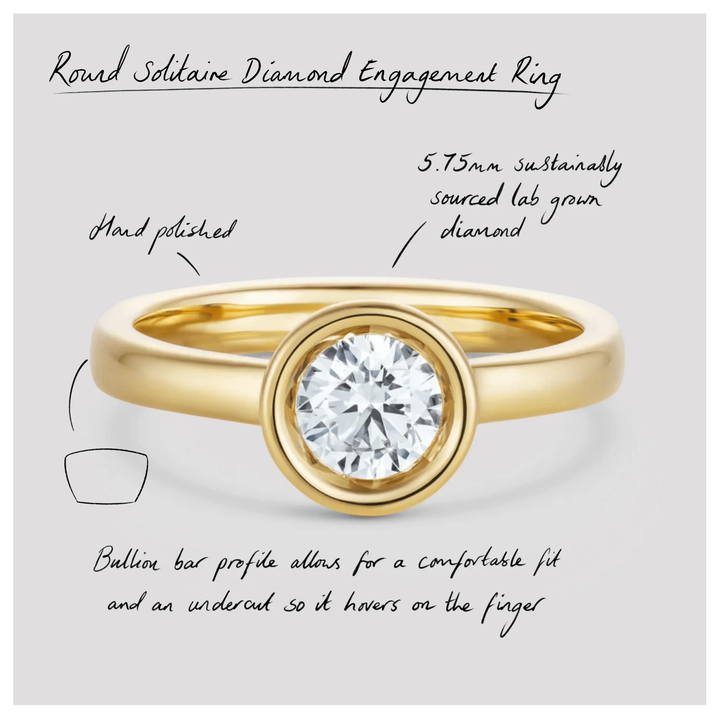 Frameset Round Diamond Engagement Ring, 18ct Yellow Gold - Image 6