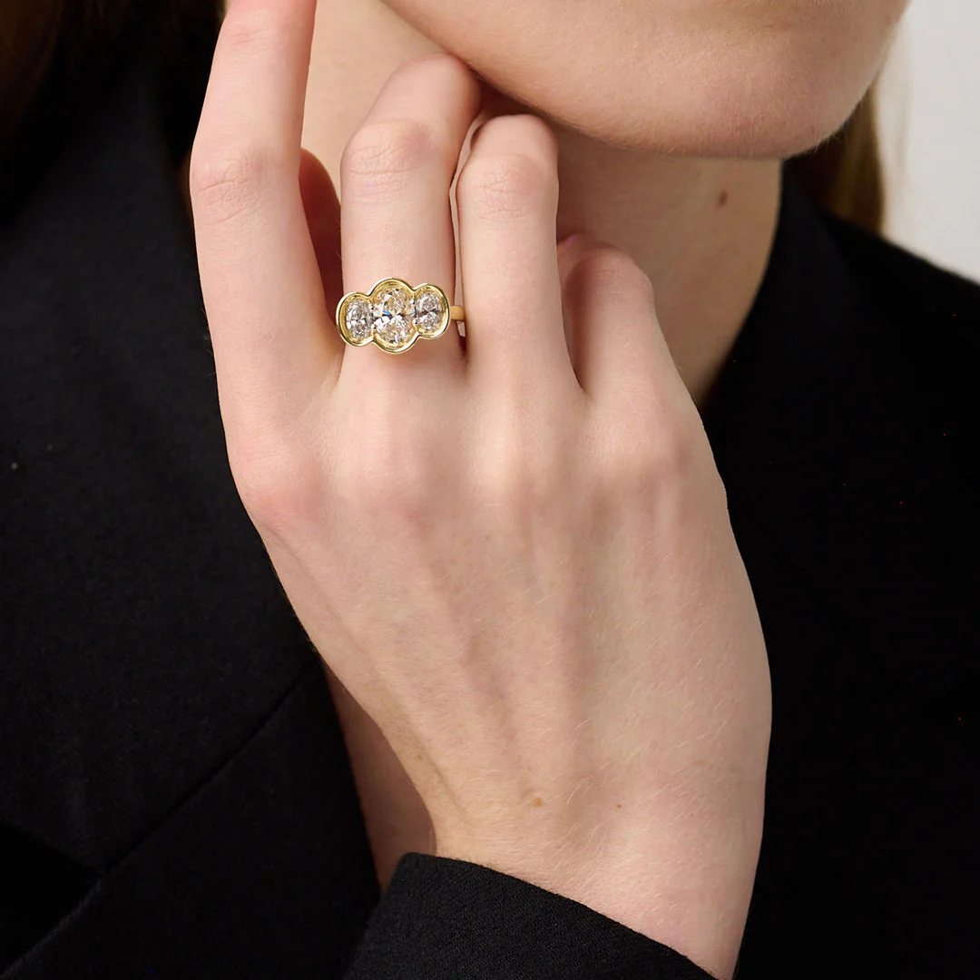 Frameset Trilogy Diamond Engagement Ring, 18ct Yellow Gold - Image 4