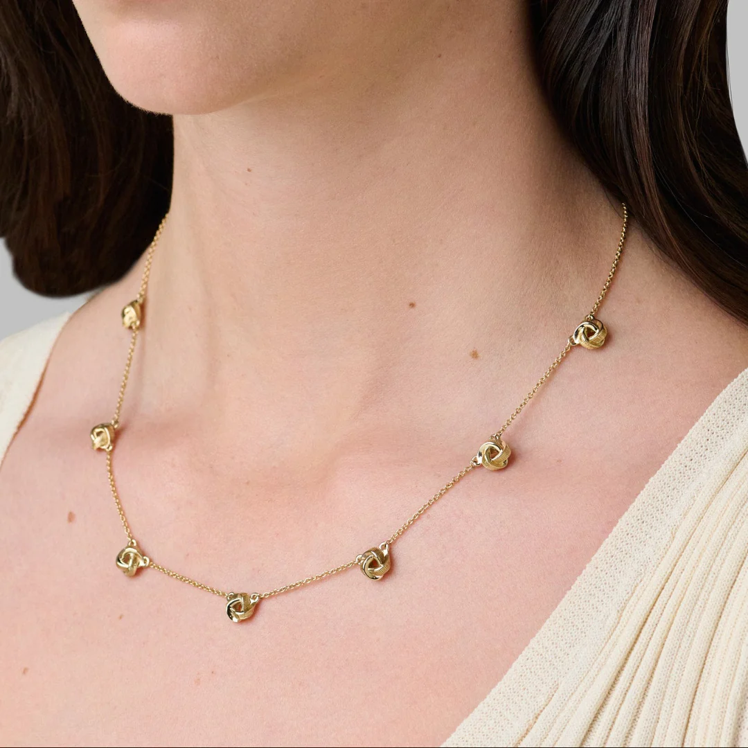 Knot Necklace 18" 9ct Yellow Gold - Image 4