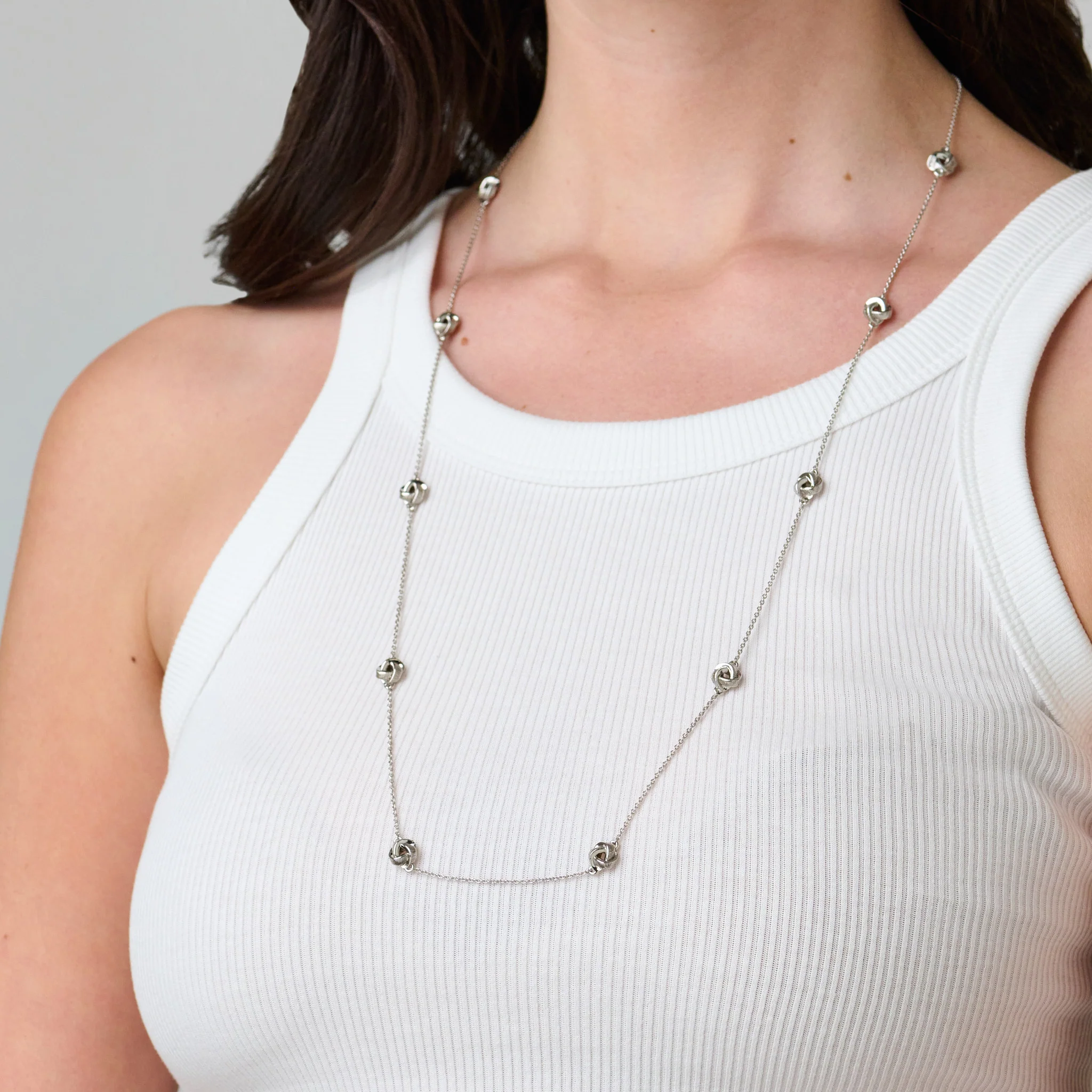 Knot Necklace 30" Sterling Silver - Image 2
