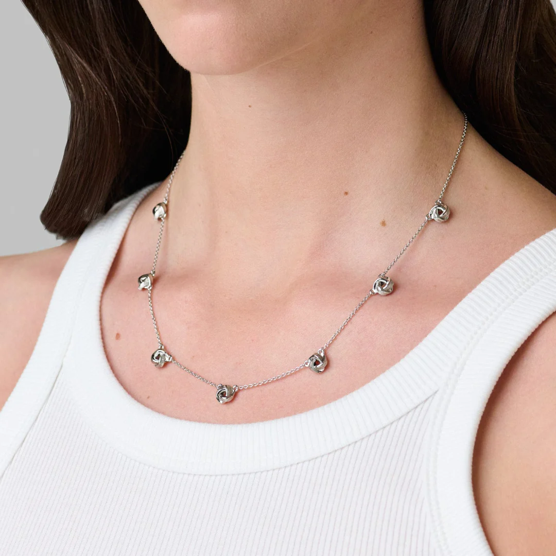 Knot Necklace 18" Sterling Silver - Image 4