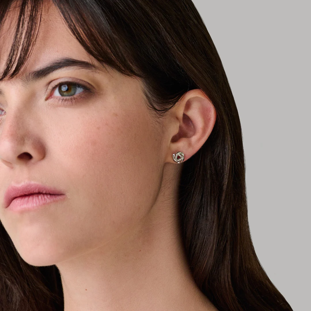 Knot Stud Earrings Sterling Silver - Image 3