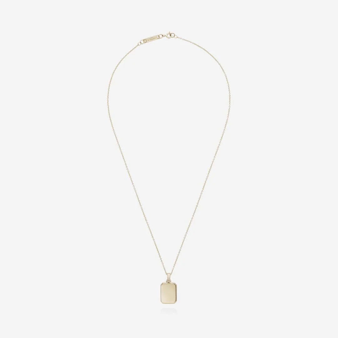 886 Rectangle Pendant With Chain 9ct Yellow Gold - Image 3