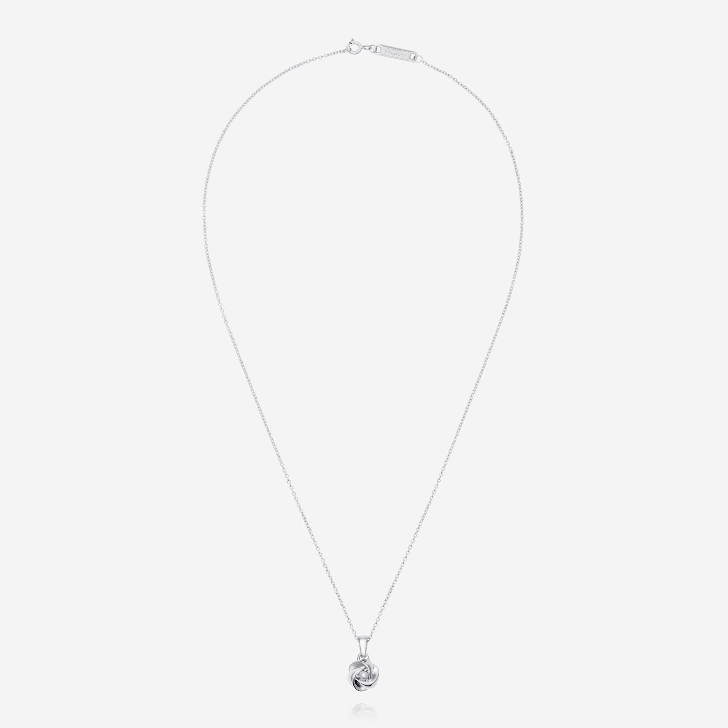 Pearl Knot Pendant with 18 inch Trace Chain, Sterling Silver - Image 6