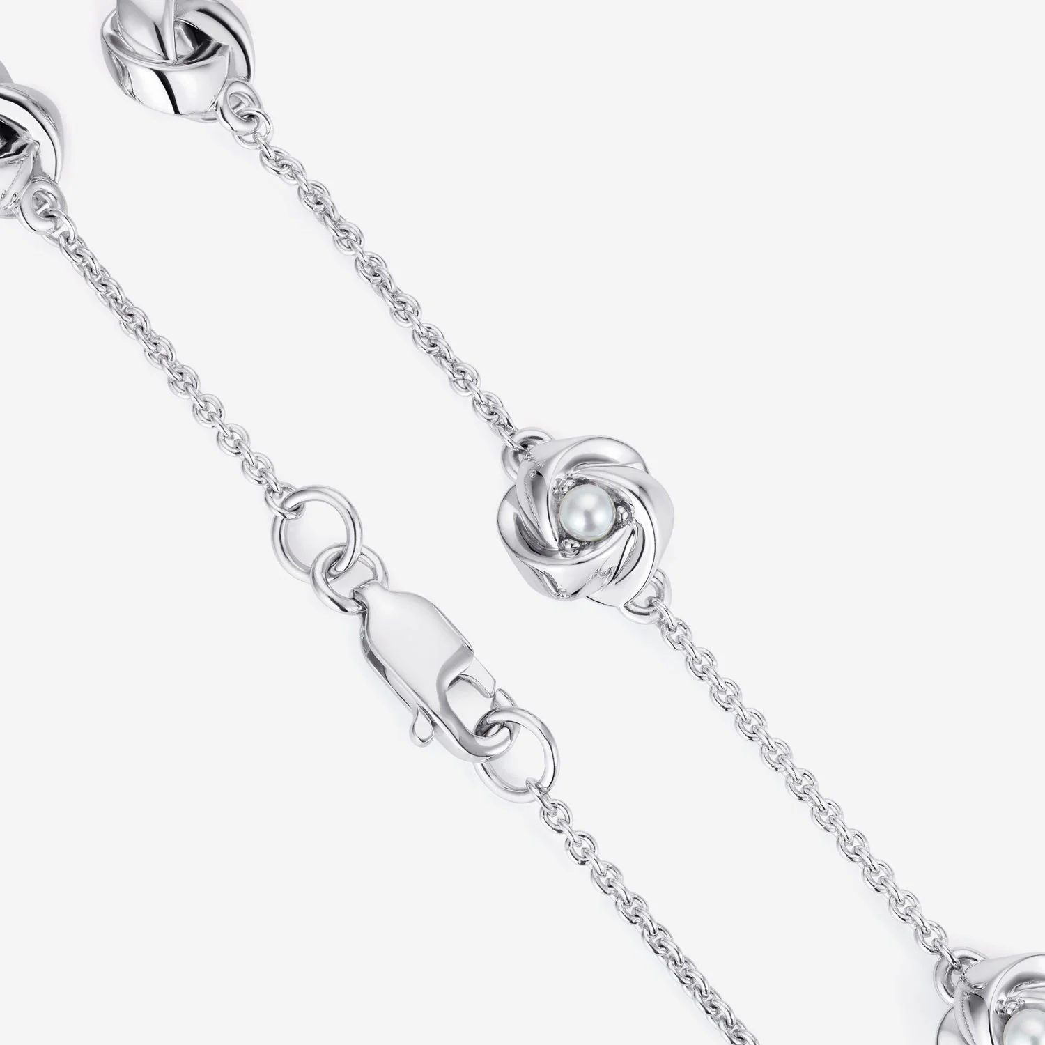 Pearl Knot Bracelet, 7.5 inch, Sterling Silver - Image 3
