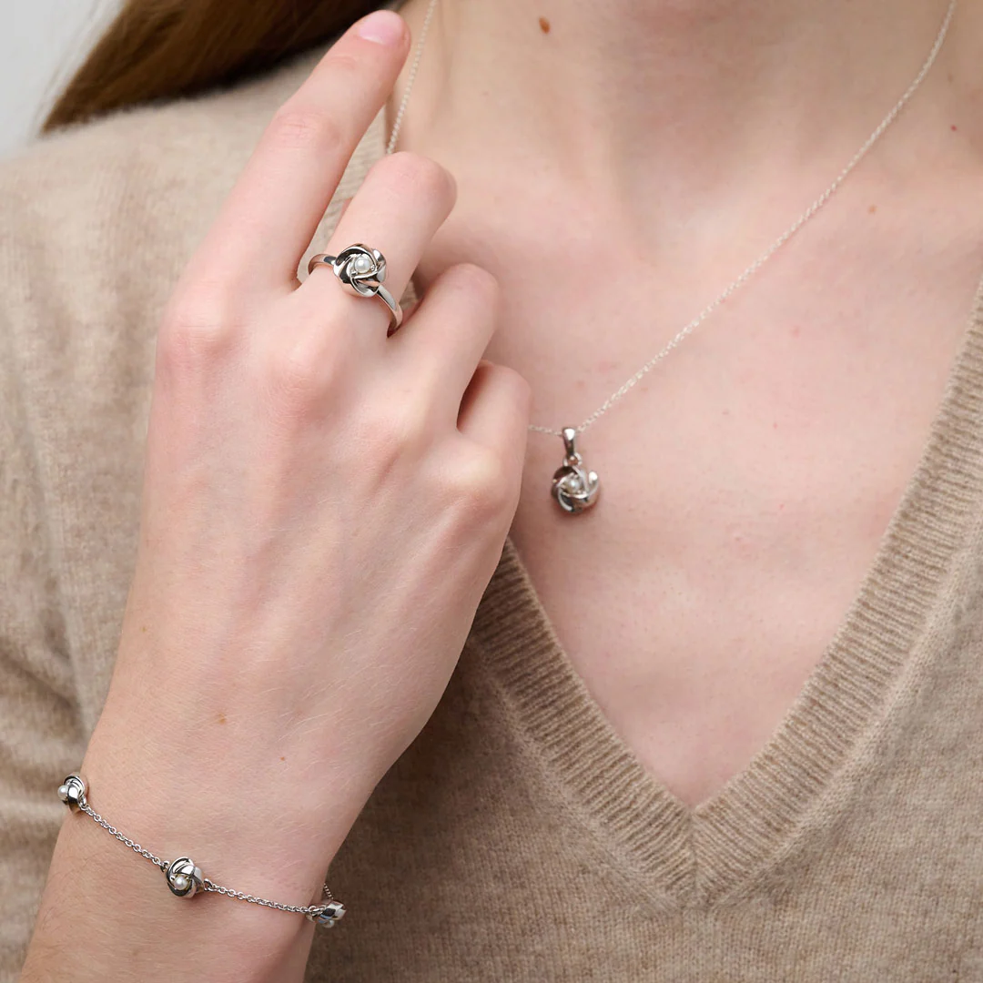Pearl Knot Ring Sterling Silver - Image 6