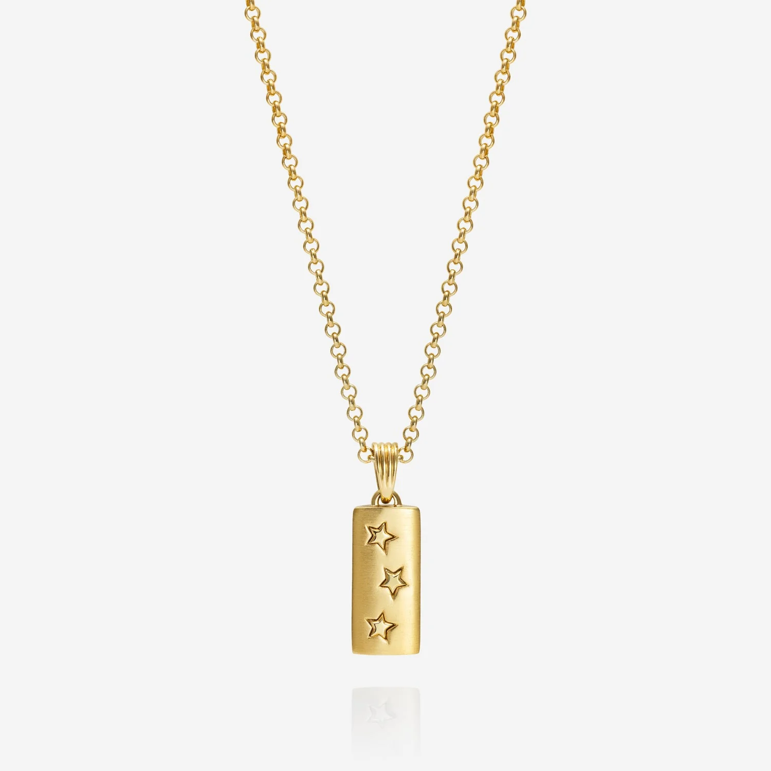 Shooting Star Bar Pendant with 18 inch Small Belcher Chain 9ct Yellow Gold