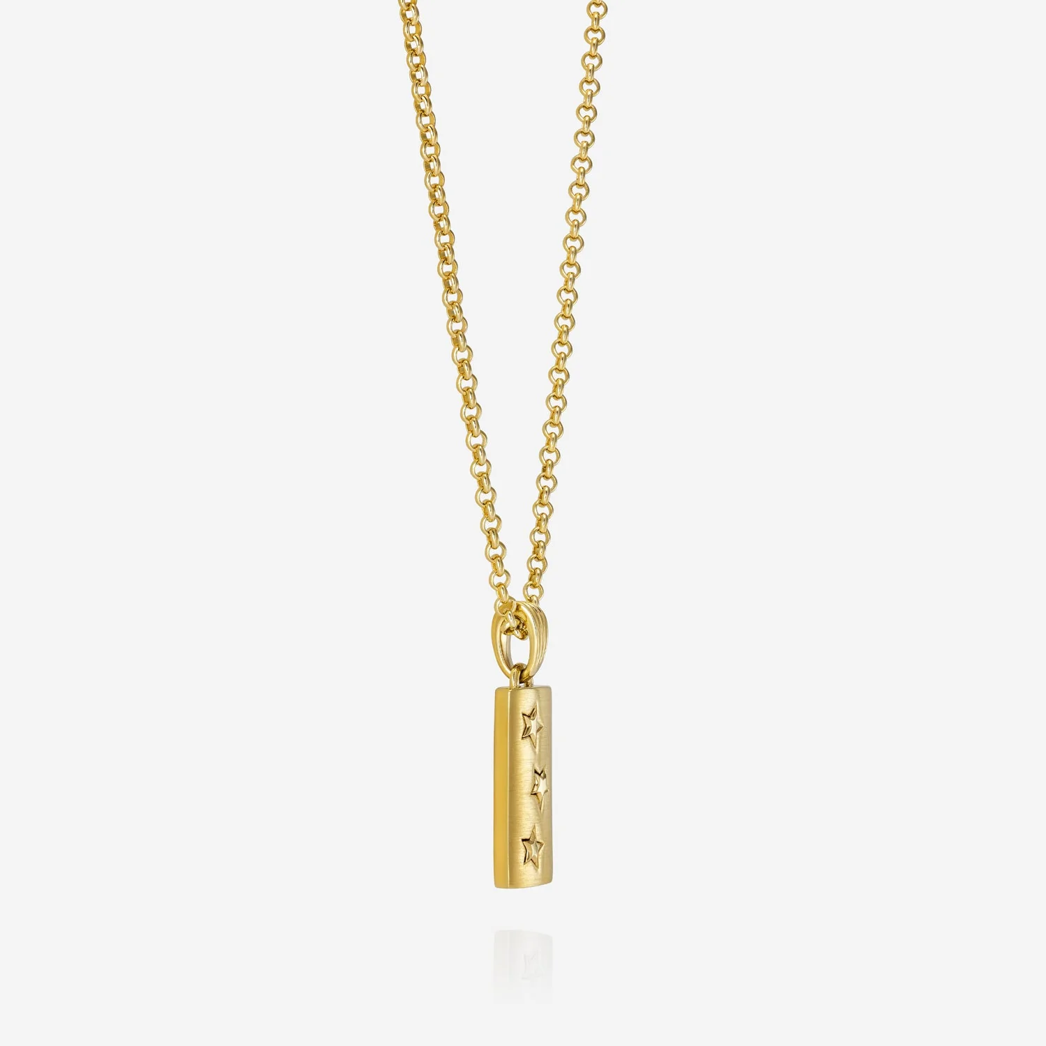 Shooting Star Bar Pendant with 18 inch Small Belcher Chain 9ct Yellow Gold - Image 2