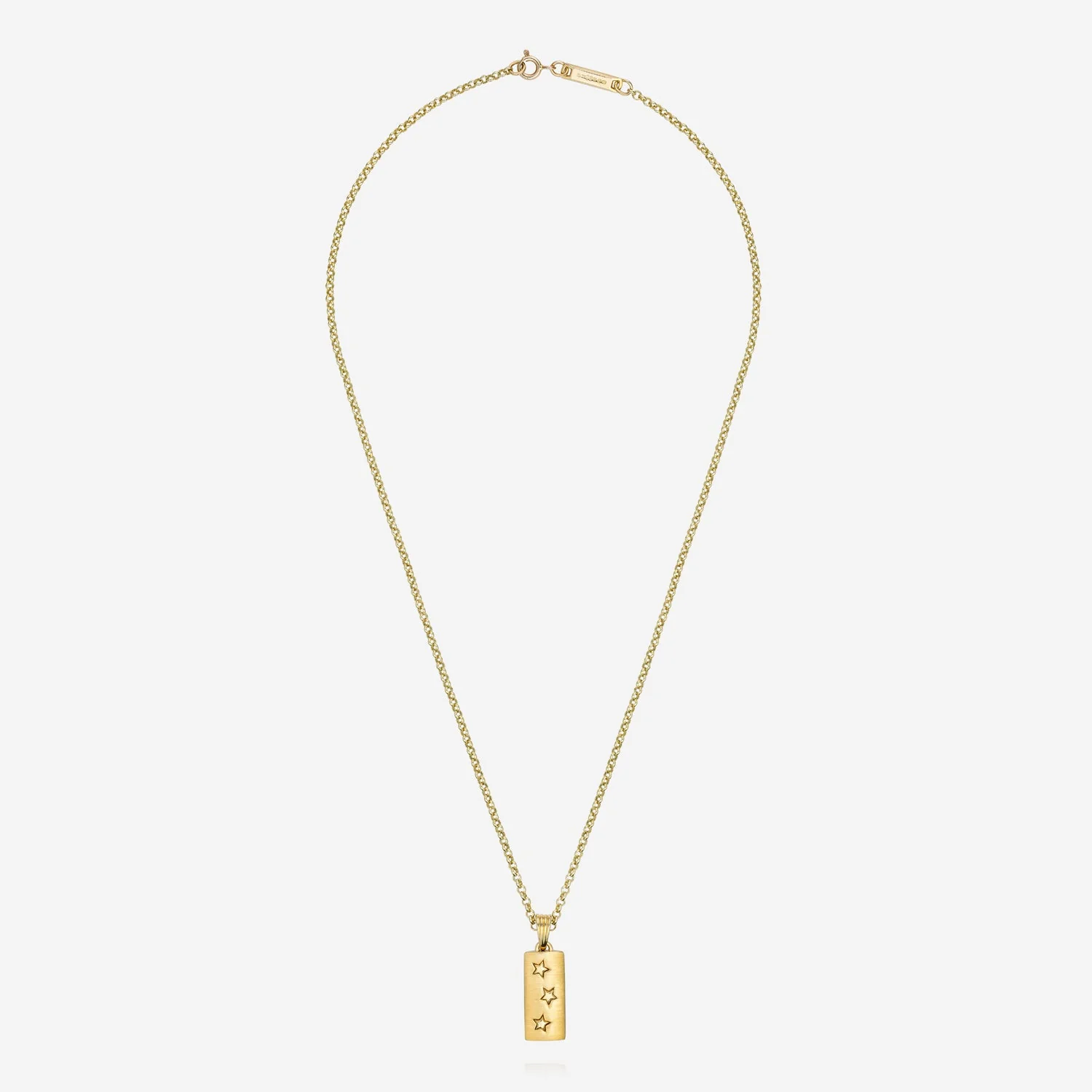 Shooting Star Bar Pendant with 18 inch Small Belcher Chain 9ct Yellow Gold - Image 3