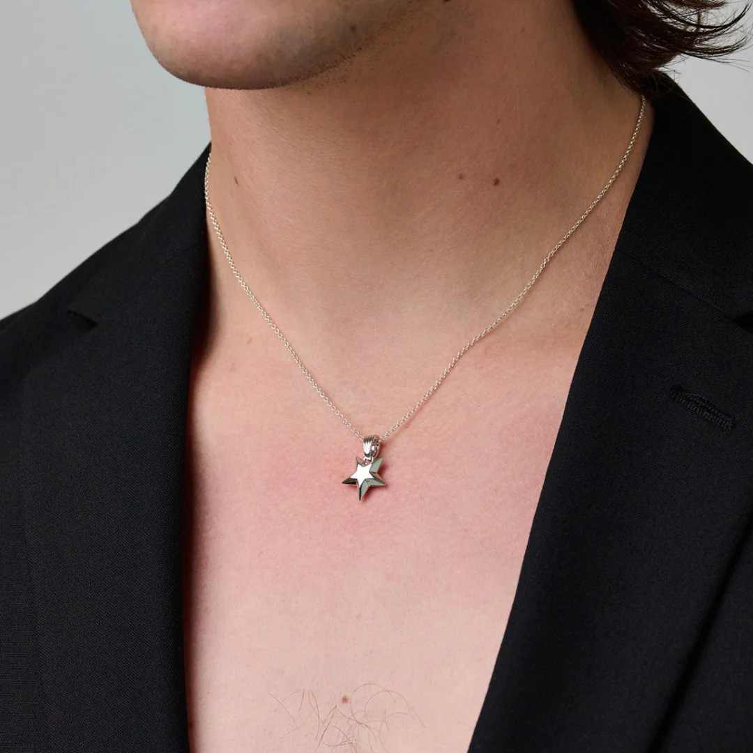 Shooting Star Pendant with 18 inch Trace Chain Sterling Silver - Image 5