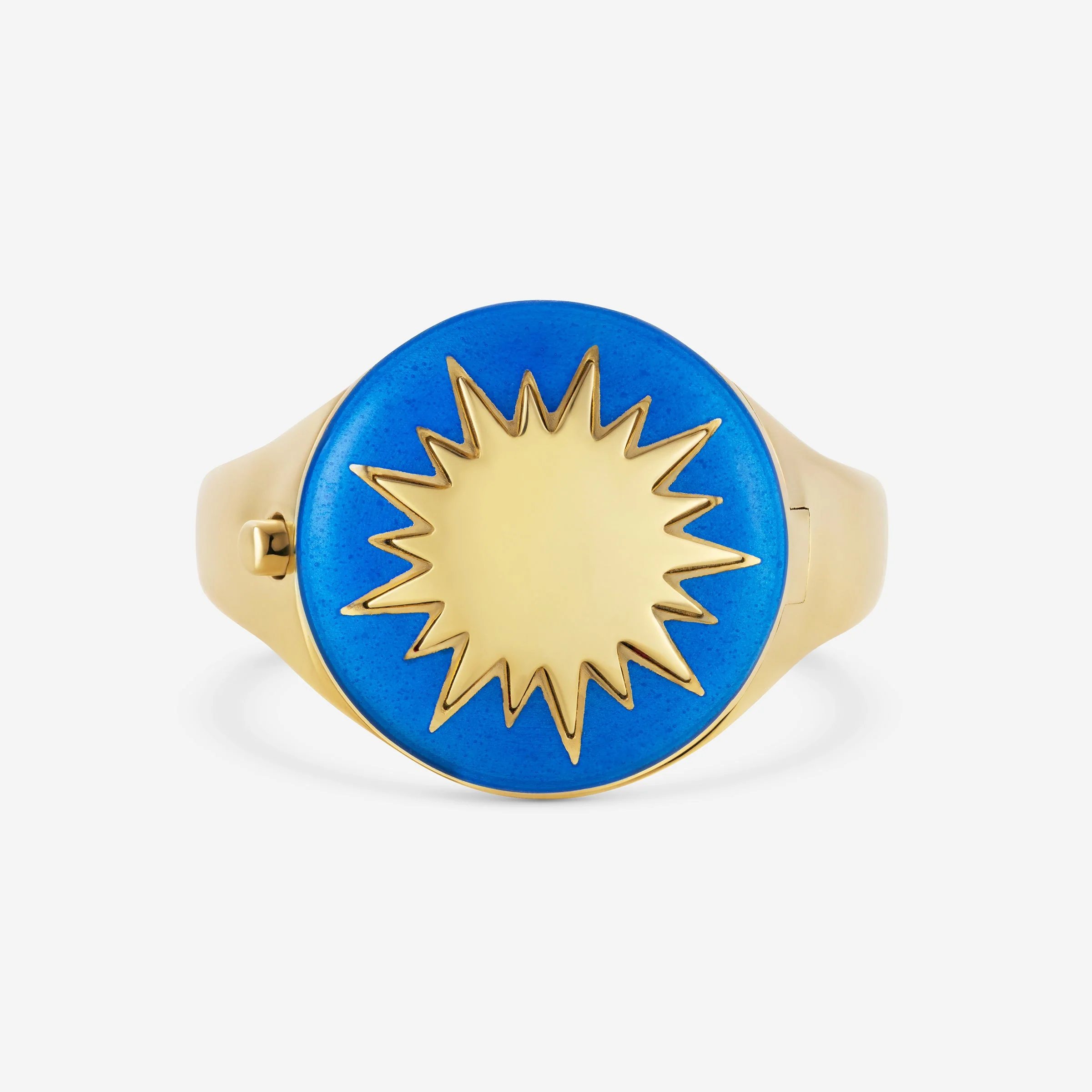 Sundial Enamelled Signet Ring in 18ct Yellow Gold - Image 3