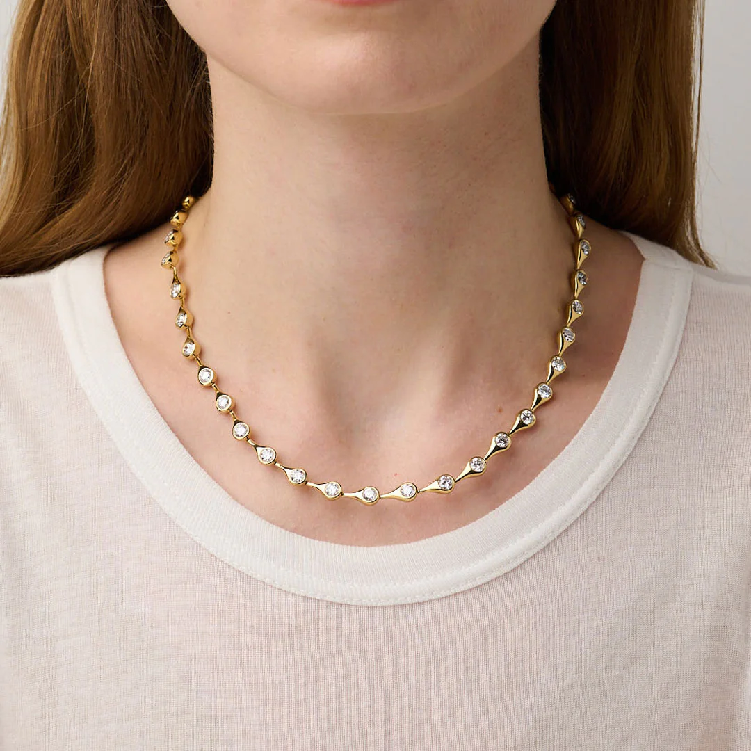Teardrop Diamond Large Tennis Necklace, 18ct Yellow Gold (Limited Edition) - Image 4
