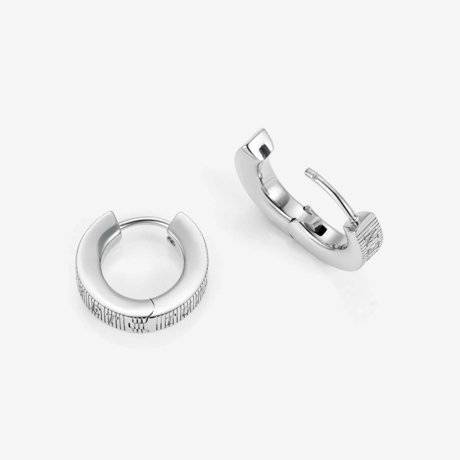 Tutamen Huggie Hoop Earrings Sterling Silver - Image 3