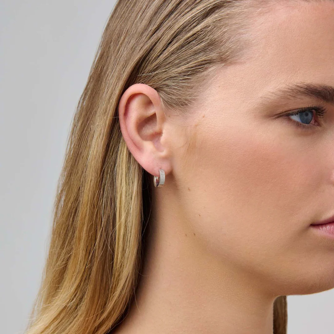 Tutamen Huggie Hoop Earrings Sterling Silver - Image 4