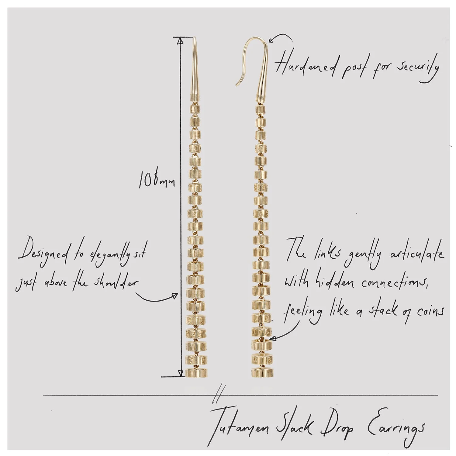 Tutamen Stack Drop Earrings Sterling Silver - Image 3